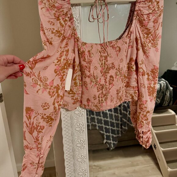 Free People // Hilary Printed Top // (M - Pink Combo) *NWTs* - Picture 9 of 13